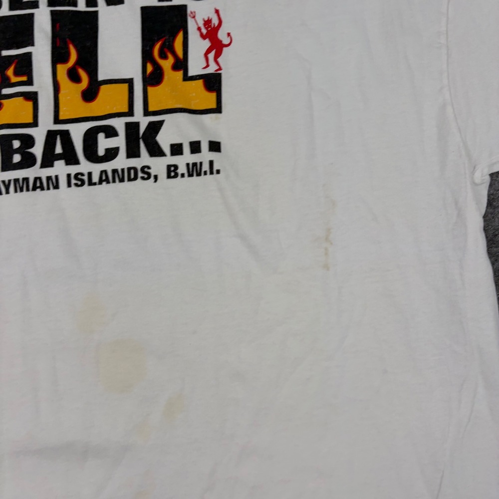 Hell And Back T-Shirt‎ Mens 2XL White Vintage Grand Cayman Graphic Promo Y2K - Picture 9 of 16